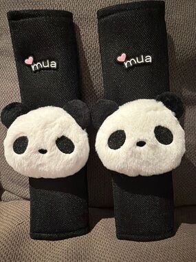 Panda Plush Seat Belt Cover 2 Pieces